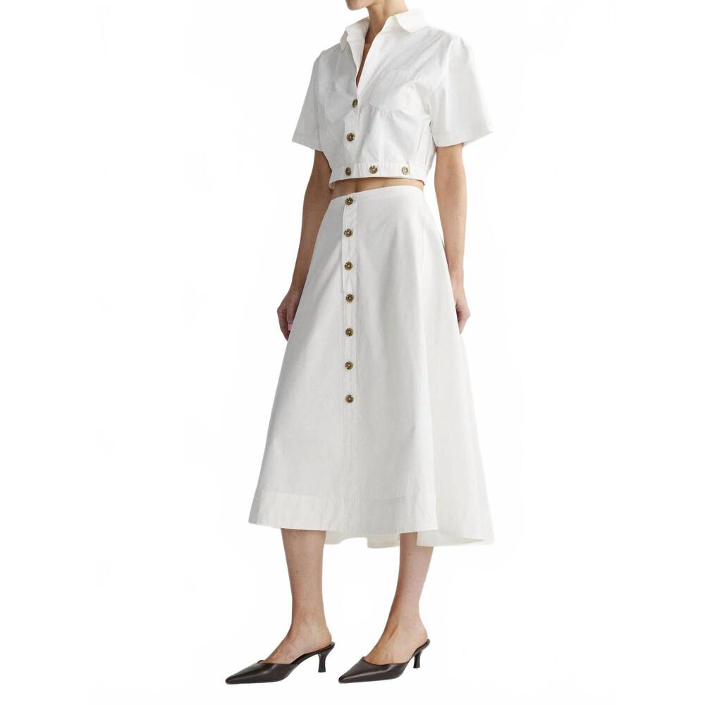 NEW DL1961 - WOMEN'S peoni midi skirt in white poplin